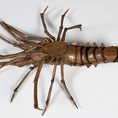 Vintage Japanese Copper Articulated Crawfish