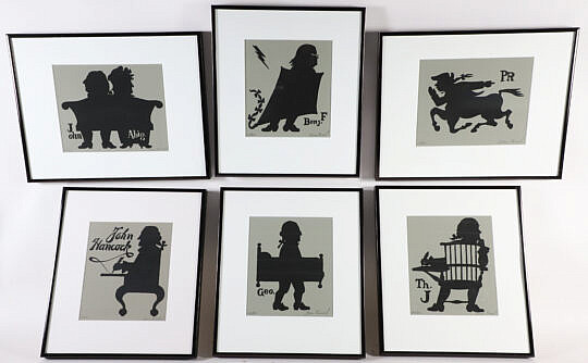 Set of Six Donn Russell Limited Edition Political Lithographs