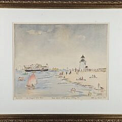 Vintage Bettie J. Sarantos Nantucket Ferry Comes Home Artist Proof Print