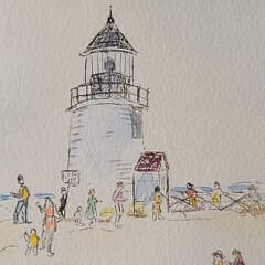 Vintage Bettie J. Sarantos Nantucket Ferry Comes Home Artist Proof Print