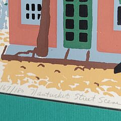Vintage Donn Russell Limited Edition Silkscreen “Nantucket Street Scene”