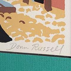 Vintage Donn Russell Limited Edition Silkscreen “Nantucket Street Scene”