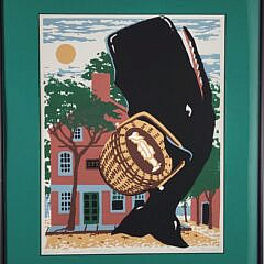 Vintage Donn Russell Limited Edition Silkscreen “Nantucket Street Scene”