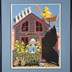 Vintage Donn Russell Limited Edition Silkscreen “Nantucket Family Portrait”
