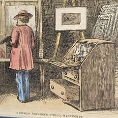 Handcolored 1875 Harpers Weekly Illustration Eastman Johnson’s Studio Nantucket