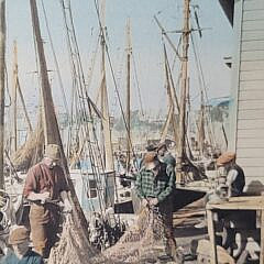 Vintage H. Marshall Gardiner Photograph “Mending Nets, Nantucket”
