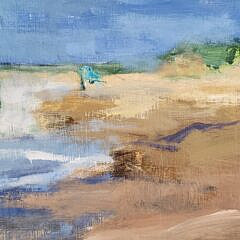 Erika Christensen Scully Painting Nantucket Beach Blues