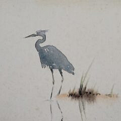 Scarce Large Format Doris and Richard Beer Nantucket Watercolor “Sesachacha Pond”