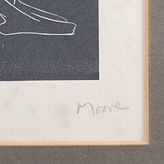 Henry Moore (1898-1986) Reclining Nude Woodcut Print