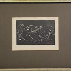 Henry Moore (1898-1986) Reclining Nude Woodcut Print