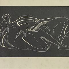 Henry Moore (1898-1986) Reclining Nude Woodcut Print
