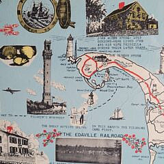 Mid Century Picture and Highway Map of Cape Cod Nantucket and Martha’s Vineyard
