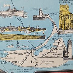Mid Century Picture and Highway Map of Cape Cod Nantucket and Martha’s Vineyard