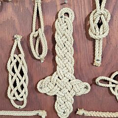 Vintage 1930s U.S. Navy Sailor Made Nautical Knot Display Board