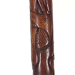 Exceptional 1892 Antique American Folk Art Carved Walking Stick