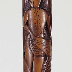 Exceptional 1892 Antique American Folk Art Carved Walking Stick