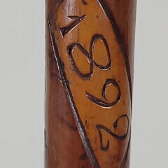 Exceptional 1892 Antique American Folk Art Carved Walking Stick