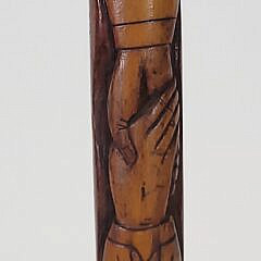 Exceptional 1892 Antique American Folk Art Carved Walking Stick