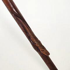 Exceptional 1892 Antique American Folk Art Carved Walking Stick