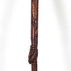 Exceptional 1892 Antique American Folk Art Carved Walking Stick