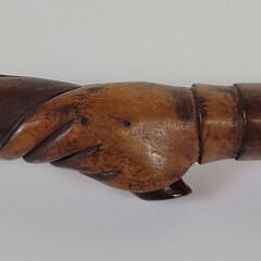 Exceptional 1892 Antique American Folk Art Carved Walking Stick