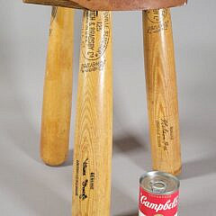 Mid Century American Folk Art Louisville Slugger Baseball Bat Stool