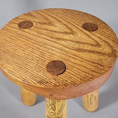 Mid Century American Folk Art Louisville Slugger Baseball Bat Stool