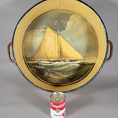 Nautical Folk Art Paint Decorated America’s Cup Racing Yacht Basin