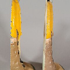 Pair of Antique Cast Iron Paint Decorated Old Salt Fisherman Doorstops