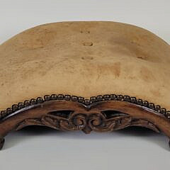 Pair of Antique English Regency Tufted Leather Footstools