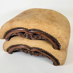 Pair of Antique English Regency Tufted Leather Footstools