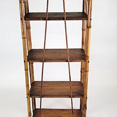 Antique Aesthetic Movement Bamboo and Pine Etagere Bookshelf