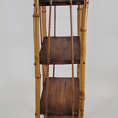Antique Aesthetic Movement Bamboo and Pine Etagere Bookshelf