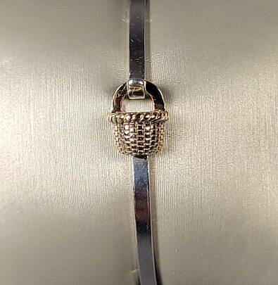 1972-1865 Sterling Gold Basket Bracelet A