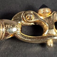14K Yellow Gold Mariner Clasp Sterling Silver Cable Twist Bracelet