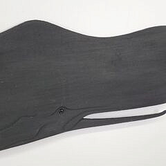 Folk Art Carved and Painted Sperm Whale Plaque