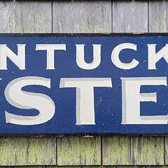 Antique Style Painted Wood Nantucket Oysters Advertising Sign