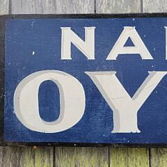 Antique Style Painted Wood Nantucket Oysters Advertising Sign