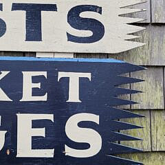Antique Style Painted Wood Nantucket Cottages Advertising Trade Sign