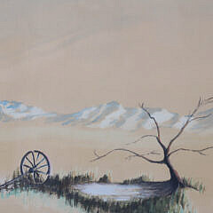 Richard Beer Watercolor “Frozen Pond, Snowy Mountain Peaks”