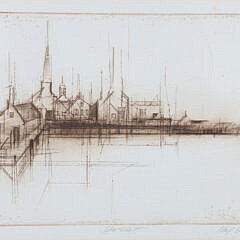 Limited Edition #38/100 Engraving of Nantucket Old North Wharf