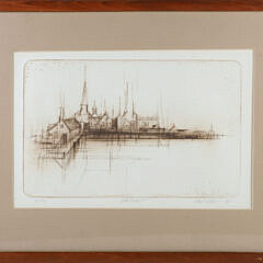 Limited Edition #38/100 Engraving of Nantucket Old North Wharf
