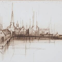 Limited Edition #38/100 Engraving of Nantucket Old North Wharf