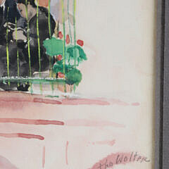 Martha Walter (American 1878-1976) Watercolor “On The Balcony, Spain”