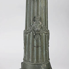 “Peiffer” Signed Neoclassical Bust of a Woman on Classical Column with Lion’s Heads