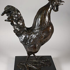 Alexandra Whitney (1927-2014) Patina Bronze Rooster