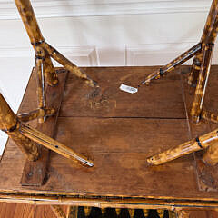 Two Vintage Bamboo Fish and Seashell Decoupage Two Tier Side Tables