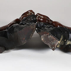 Pair of Vintage Chinese Carved Wood Tigers