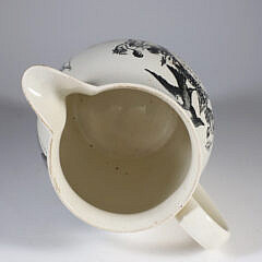 Antique Liverpool Creme Ware Pitcher “Peace, Plenty, and Independence”, with clipper ship on reverse