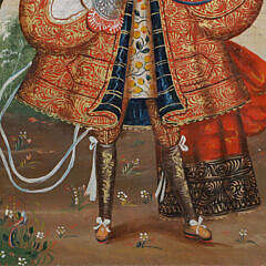 Antique Tempera on Board “Angel Arcabucero”